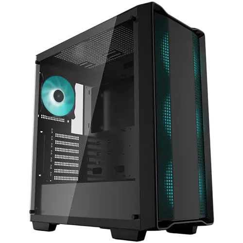 DeepCool CC560 V2, Mid Tower, Mini-ITX/Micro-ATX/ATX, 1xUSB3.0, 1xUSB2.0, 1xAudio, 4x120mm Pre-Installed LED Fans, Tempered Glass, Mesh Panel