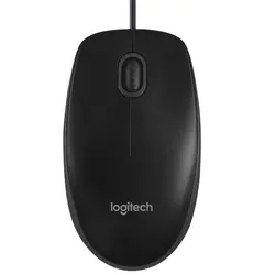 МИШКА LOGITECH B100 - Optical USB Mouse for Business, USB Type-A - Жична - Black - PN 910-003357