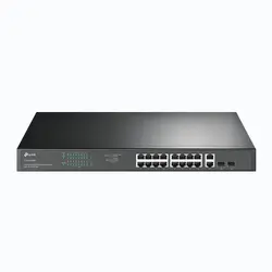 Комутатор TP-LINK TL-SG1218MP, 16х GbE RJ45 PoE+ порта, 2x SFP порта, 250W макс