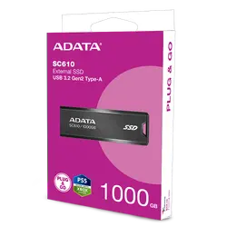 Външен диск, ADATA EXT SSD SC610 1000GB RED