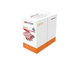 Кабел Hikvision DS-1LN6-UU, 23AWG U/UTP, cat. 6, 4P, PVC, 305m, Solid Copper