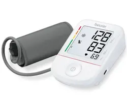 Апарат за кръвно налягане, Beurer BM 38 upper arm blood pressure monitor, Inflation technology, Patented resting indicator, Cuff fit check, Arrhythmia detection, Risk indicator, Scan & Save, Cuff size 22 - 42sm, USB-C charging cable