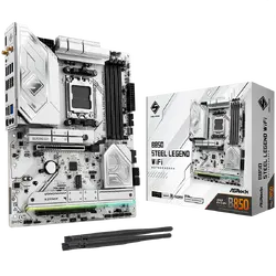 ASROCK MB Desktop B850 STEEL LEGEND WIFI, AM5, 4x DDR5, 1x PCIe 5.0 x16, 1x Blazing M.2(PCIe Gen5x4), 3x Hyper M.2, 4x SATA3, RAID 0, 1, 10, 7.1 CH HD Audio, 1x HDMI, 9x USB 3.2, 8x USB 2.0, 3x USB-C, 2.5G LAN, 2x Wi-Fi 7, 1x HDMI, 1x SPDIF, ATX
