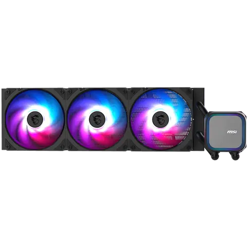 MSI MAG CORELIQUID A13 360, 3x120mm Pre-installed ARGB Daisy Chain Fans, Replacable Top Cover, Copper Base Intel LGA 1700/1851, AMD AM5/AM4, 3Y Warranty