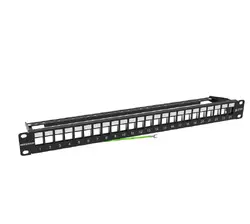 Пач панел Hikvision DS-1CP0P24-1U, екраниран 24-портов празен, 1U