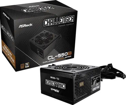 Asrock CL-550B, 550W, 80 Plus BRONZE, Non Modular PSU, 1x EPS 12V CPU(4+4pin), 2x PCIe (6+2pin), 2x 4-pin connectors, 4x SATA, OCP, SCP, OVP, UVP, OTP, OPP protections, 120 mm Fan, ATX 2.52, 5Y warranty