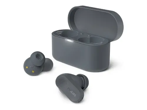PHILIPS слушалки True wireless IPX4 моно режим до 24 часа време за възпроизвеждане сиви