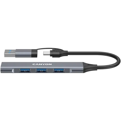 CANYON hub DS-02 4in1 USB-A/C Grey