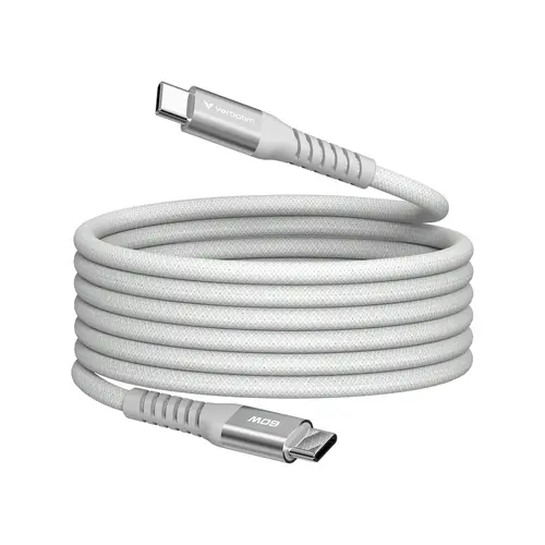 Кабел, Verbatim Sync & Charge USB-C to USB-C 60W Magnetic 120 cm - Grey