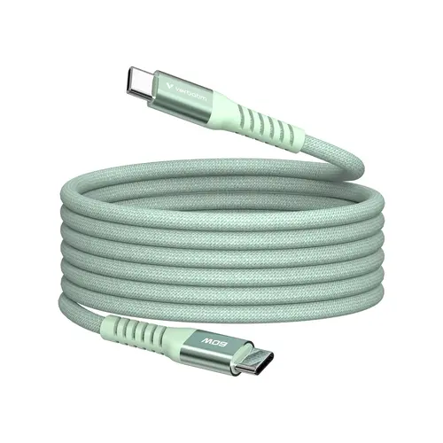 Кабел, Verbatim Sync & Charge USB-C to USB-C 60W Magnetic 120 cm - Green