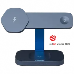 CANYON Wireless Charging Station Hexagon 310 3in1 DarkGrey/Blue