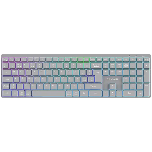 CANYON keyboard HKB-W11 UK/US RGB Dual Mode Wireless Grey
