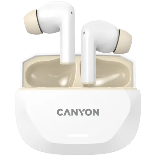 CANYON headset HEXAGON 7 TWS ANC+ENC Wireless Charge White Beige