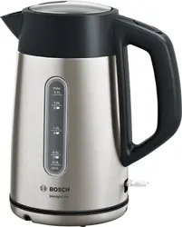 Електрическа кана, Bosch TWK4P440, Kettle, DesignLine, 2000-2400 W, 1.7 l,  OneCup function, Stainless steel