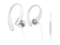 PHILIPS Спортни слушалки за поставяне в ушите с микрофон бели 15 мм мембрани отворен гръб