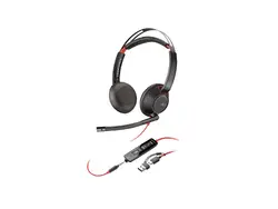 HP Poly Blackwire 5220 Stereo USB-C Headset +3.5mm Plug +USB-C/A Adapter