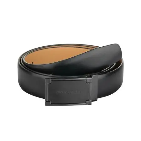 Колан черен с черна плочка мат 110см. PIERRE CARDIN