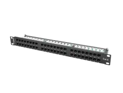 Пач панел, Lanberg patch panel 48 port 1U CAT.6, black