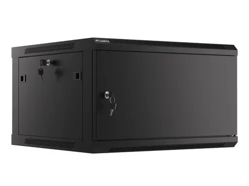 Комуникационен шкаф, Lanberg rack cabinet 19" wall-mount 6U/600x600 for self-assembly with metal door black (flat pack)