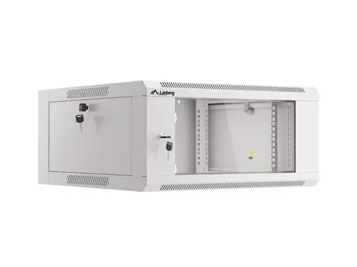 Комуникационен шкаф, Lanberg rack cabinet 19" wall-mounted 4U 600 fast assembly (flat pack) grey