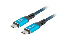 Кабел, Lanberg USB-C M/M 4.0 cable 1.5m 240w 8k 60hz black-blue