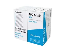 Кабел, Lanberg LAN cable 100mb/s 100m solid cca grey