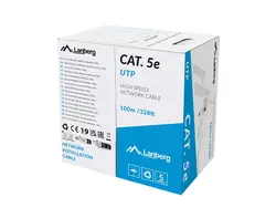 Кабел, Lanberg LAN cable CAT.5e utp 100m solid cu grey cpr + fluke passed