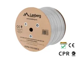 Кабел, Lanberg LAN cable CAT.6a uftp 305m solid cu lszh grey cpr + fluke passed