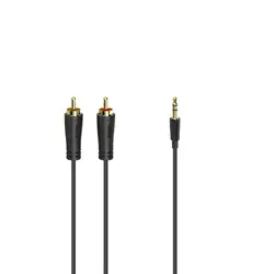 HAMA Аудио кабел, 3.5 мм жак - 2 RCA, стерео, позлатен, 1,5 м