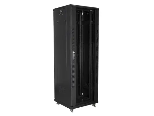 Комуникационен шкаф, Lanberg rack cabinet 19" free-standing 37U / 600x600 self-assembly flat pack, black