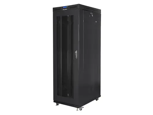Комуникационен шкаф, Lanberg rack cabinet 19" free-standing 27U/800x1200 (flat pack) with mesh door lcd black
