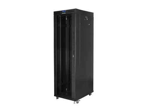 Комуникационен шкаф, Lanberg rack cabinet 19" free-standing 42U/800x800 (flat pack) with glass door lcd black v2