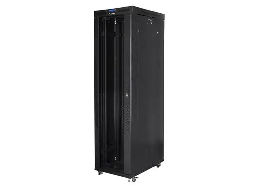 Комуникационен шкаф, Lanberg rack cabinet 19" free-standing 47U/800x1000 (flat pack) with glass door lcd black v2