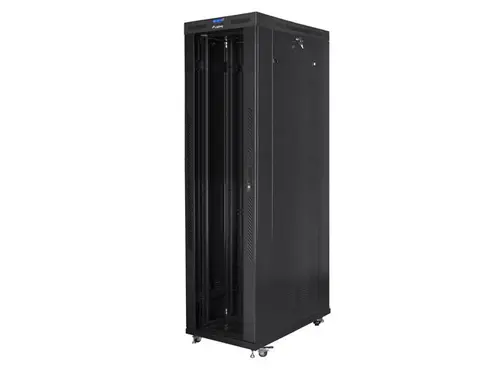 Комуникационен шкаф, Lanberg rack cabinet 19" free-standing 47U/800x1200 (flat pack) with glass door lcd black v2