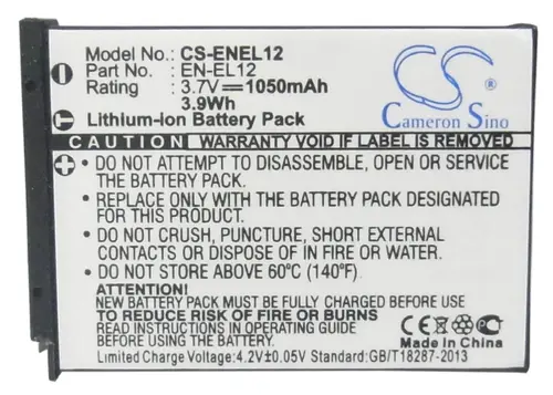 Батерия за апарат NIKON EN-EL12  Li-Ion 3.7V 1050mAh Cameron Sino