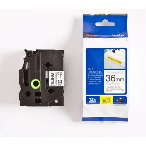 Консуматив, Brother TZe-S261 Tape, Black on White, Adhesive, 36mm, 8m Консуматив, Brother TZe-S261 Tape, Black on White, Adhesive, 36mm, 8m