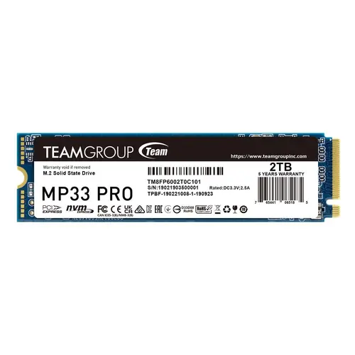 Твърд диск, TEAM SSD MP33 PRO 2TB M2 PCI-E