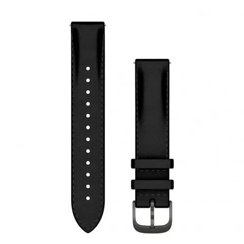 Garmin Бързоосвобождаваща се кожена каишка - Black (18 мм) 010-12932-61 Garmin Бързоосвобождаваща се кожена каишка - Black (18 мм) 010-12932-61