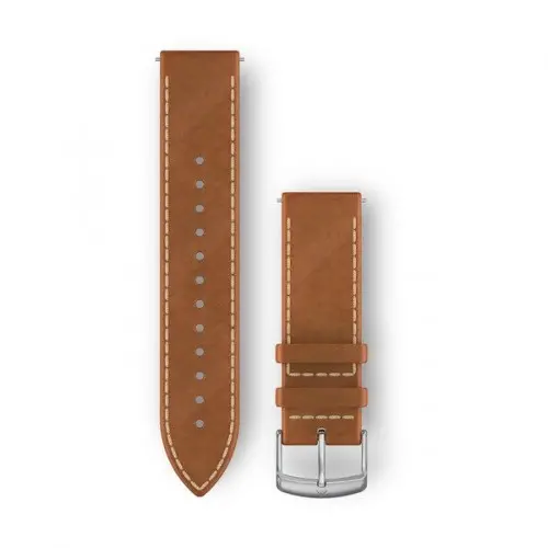 Garmin Бързоосвобождаваща се каишка (20 мм) - Tan Italian Leather с Silver 010-12691-0A Garmin Бързоосвобождаваща се каишка (20 мм) - Tan Italian Leather с Silver 010-12691-0A