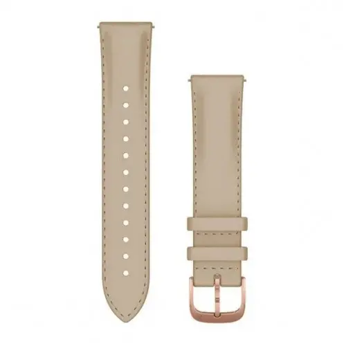 Garmin Бързоосвобождаваща се каишка - Light Sand Italian Leather с 18K Rose Gold PVD (20 мм) 010-12924-21 Garmin Бързоосвобождаваща се каишка - Light Sand Italian Leather с 18K Rose Gold PVD (20 мм) 010-12924-21