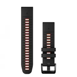 Garmin QuickFit® 26 Black/Flame Red силиконова каишка (Fenix 7x Pro) 010-13281-06