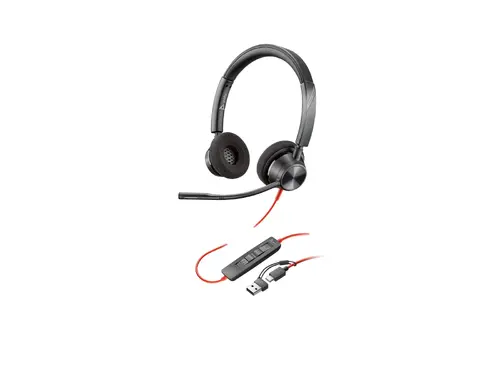 HP Poly Blackwire 3320 Stereo Microsoft Teams Certified USB-C Headset +USB-C/A Adapter