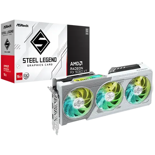 Видео карта ASRock RADEON RX 9060 XT Steel Legend 16GB OC GDDR6