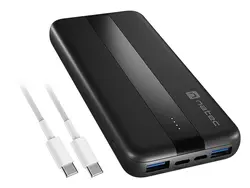 Зарядно устройство, Natec Powerbank Trevi Slim Q V2 10000MAh 2X USB-A 18W + 1X USB-C 20W + USB-C - USB0-C CABLE