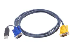 KVM кабел ATEN, PC HDB & USB към 3in1 SPHD(Keyboard/Mouse/Video), Вграден PS/2 към USB конвертор, 5 м