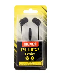 Слушалки  с микрофон MAXELL PLUGZ черна