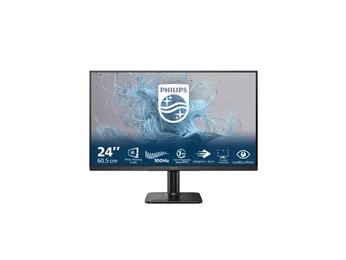 Монитор, Philips 24E2N1100LB, 23.8" VA WLED, 1920x1080@100Hz, 4ms GtG, 1ms MPRT, 250cd m/2, 4000:1, Mega Infinity DCR, Adaptive Sync, FlickerFree, LowBlue Mode, Tilt, D-SUB, HDMI