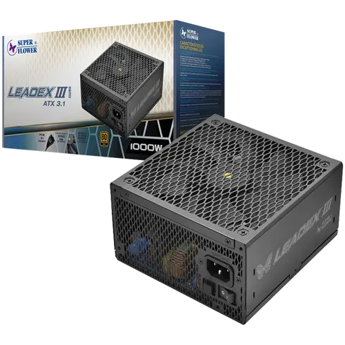 Super Flower Leadex III Gold 1300W ATX 3.1, 80 Plus Gold, Fully Modular, Flat Black Cables, 140mm Fan, 150mmx150mmx86mm, 7 Year Warranty