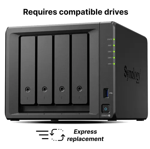 4-bay (up to 9-bay) Synology NAS server for Small and Medium Business DS925+