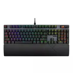 Клавиатура, Asus ROG Strix Scope II X gaming keyboard with hot-swappable ROG NX mechanical switches V2, sound-dampening foam, PBT doubleshot keycaps, streaming hotkeys, multi-function controls, three tilt angles, and wrist rest, Black